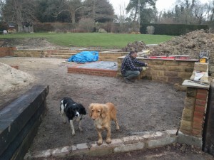 Moons Mill Project patio retaining Clive
